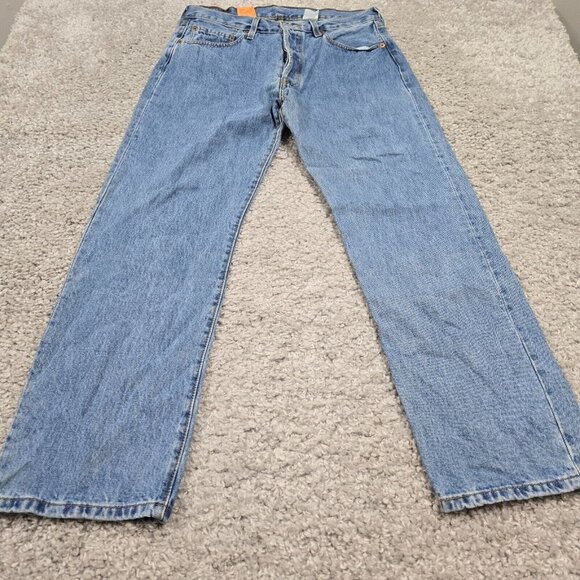 Levi’s 501 Jeans Mens 34x30 Light Wash Button Fly Vintage Y2K Straight Denim - Picture 2 of 16